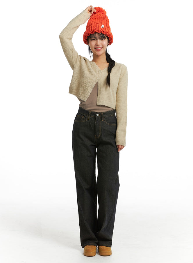 washed-straight-denim-oj405 / Yellow