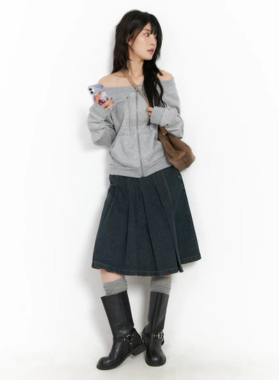 pleated-belted-denim-skirt-cn528