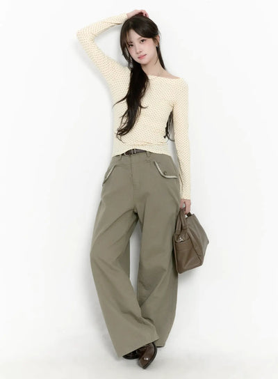 Pocket Detail Wide Leg Pants CM510