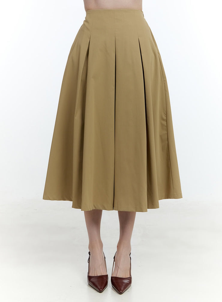 Flared Pintuck Midi Skirt CF503