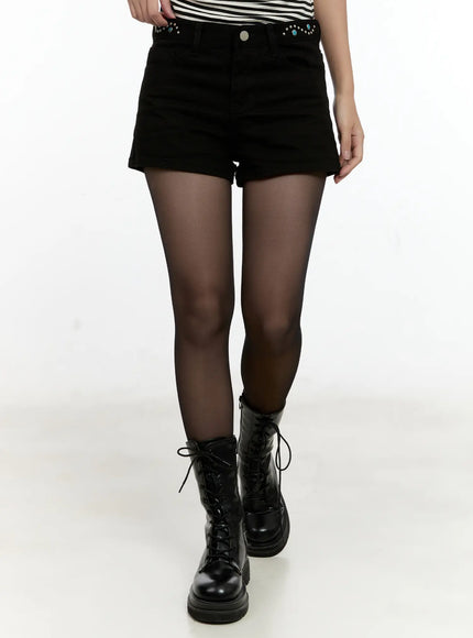 studded-casual-shorts-cg501 / Black
