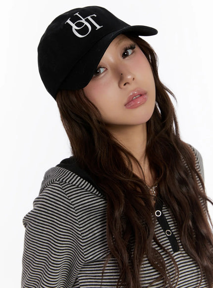 lettering-baseball-cap-cn527 / Black