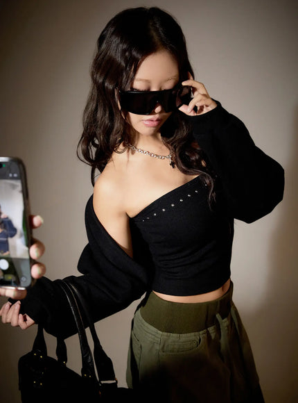 basic-knit-bolero-cn527 / Black