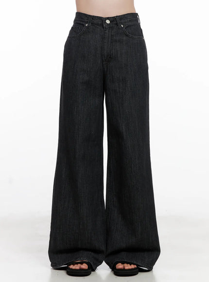 yeon-high-waist-wide-jeans-cl523 / Black
