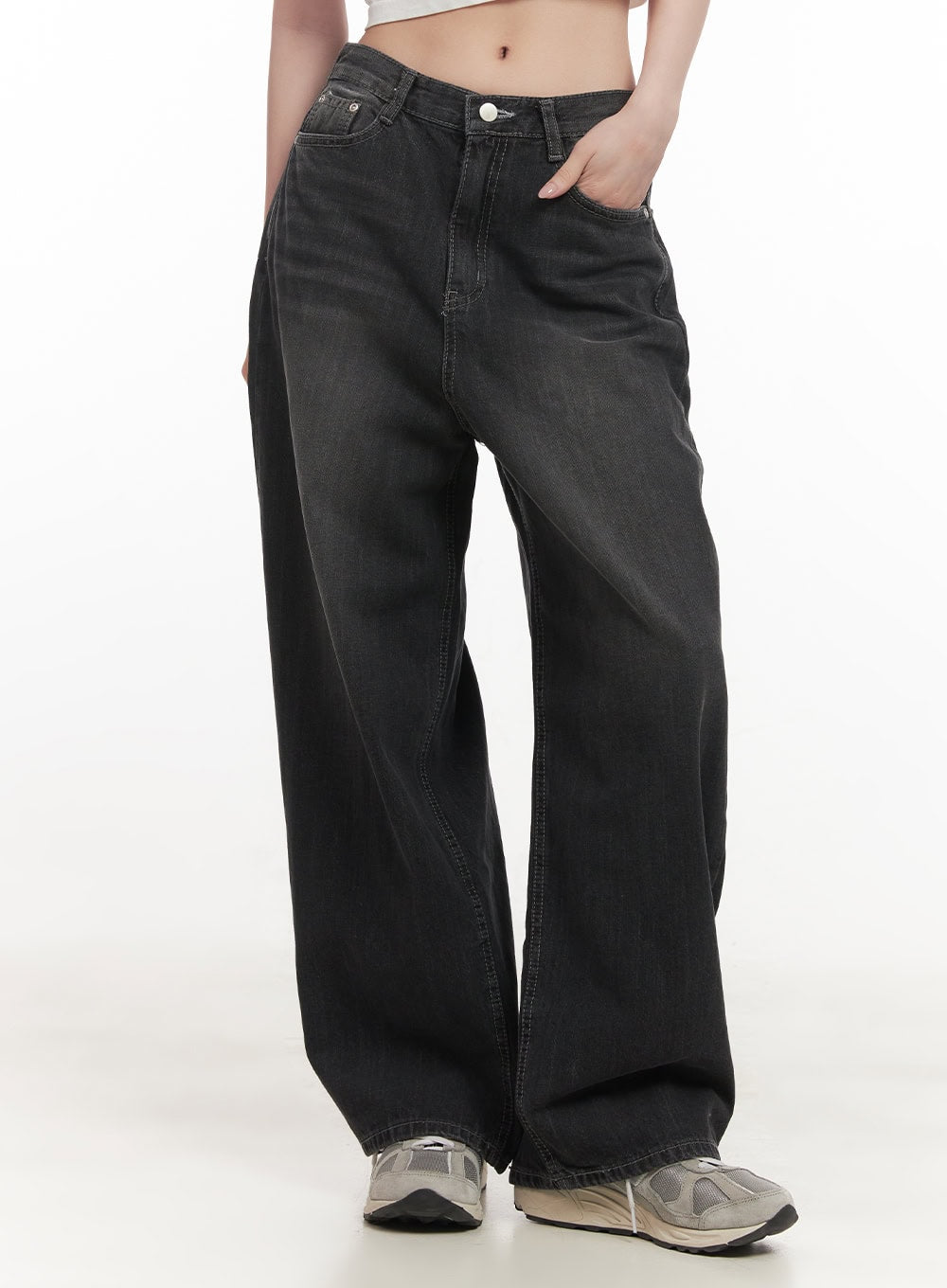 ruth-washed-wide-leg-jeans-cf514 / Black