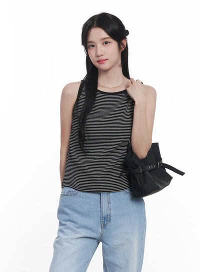 striped-cami-top-cu525 / Black