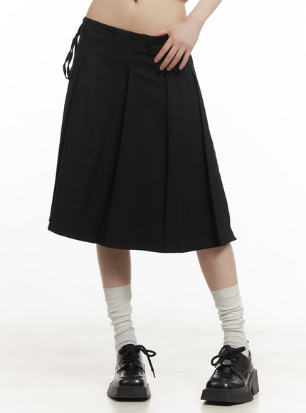 Wrap Pleated Midi Skirt CF518