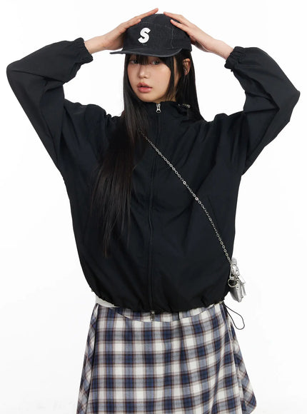 oversized-hooded-windbreaker-cf506-1 / Black