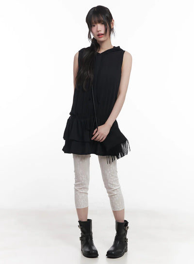 sleeveless-hooded-mini-dress-cu519 / Black