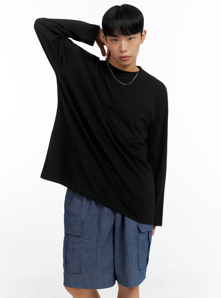 mens-cotton-long-sleeve-cl429 / Black