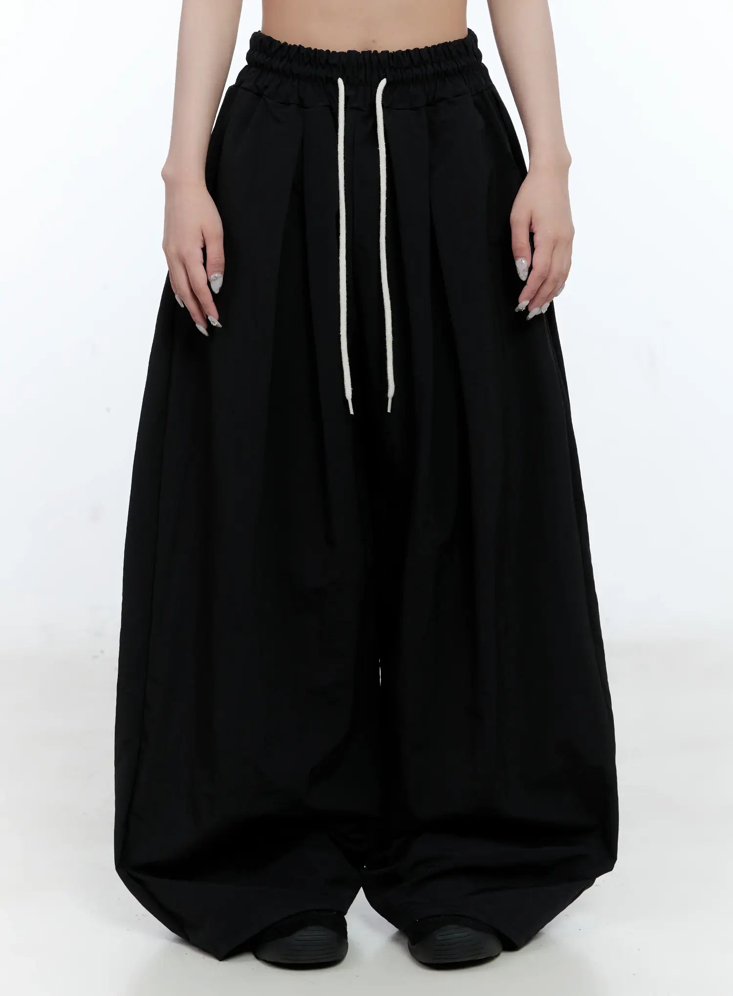 oversized-wide-leg-track-pants-cg501 / Black
