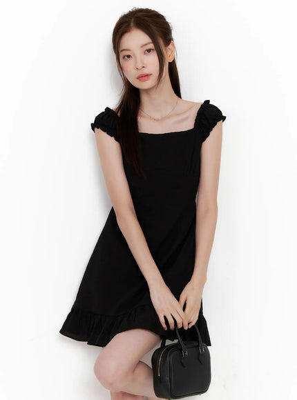 2-way-cotton-mini-dress-cl523 / Black