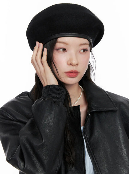 classic-wool-blend-beret-cn504 / Black