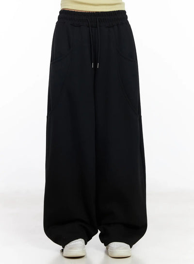 wide-leg-sweatpants-cf526 / Black