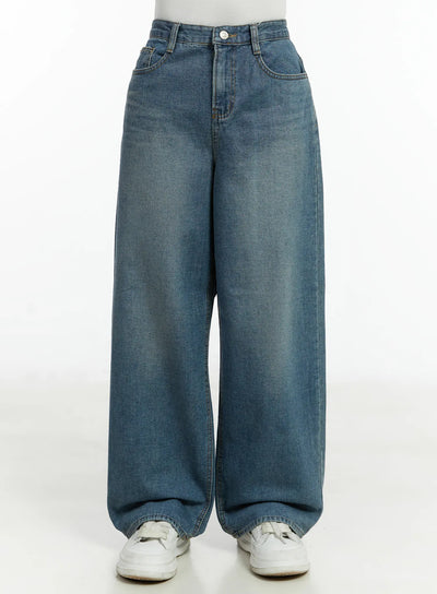 ainara-fleece-lined-wide-leg-jeans-cd514 / Blue