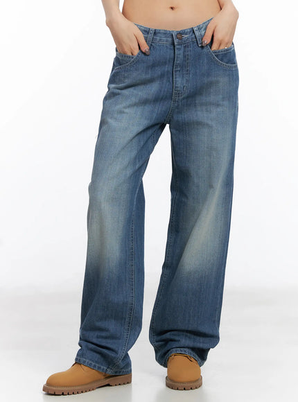 wonbin-vintage-wash-wide-leg-jeans-cd505 / Blue