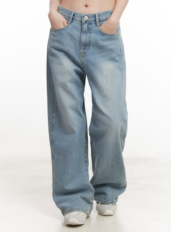 sia-washed-straight-leg-jeans-ca501 / Blue