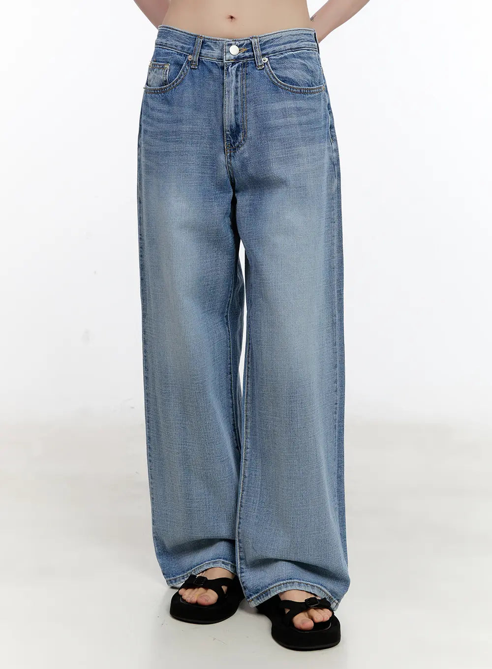 【YOURNUS】Vortex Washing Wide Denim Pants Washed Jeans – LEWKIN - CANADA