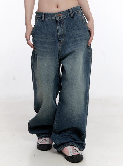 mylah-washed-wide-leg-jeans-co501 / Blue