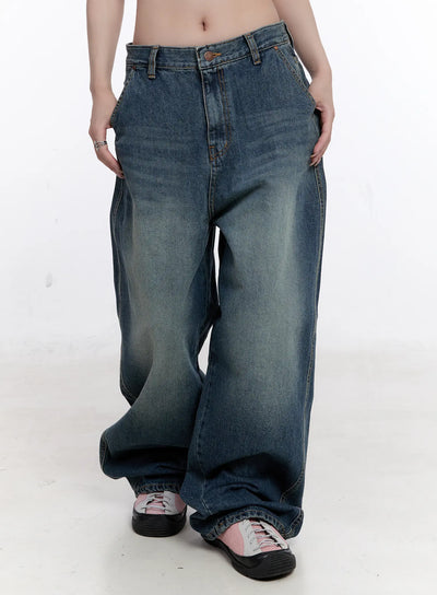 mylah-washed-wide-leg-jeans-co501 / Blue
