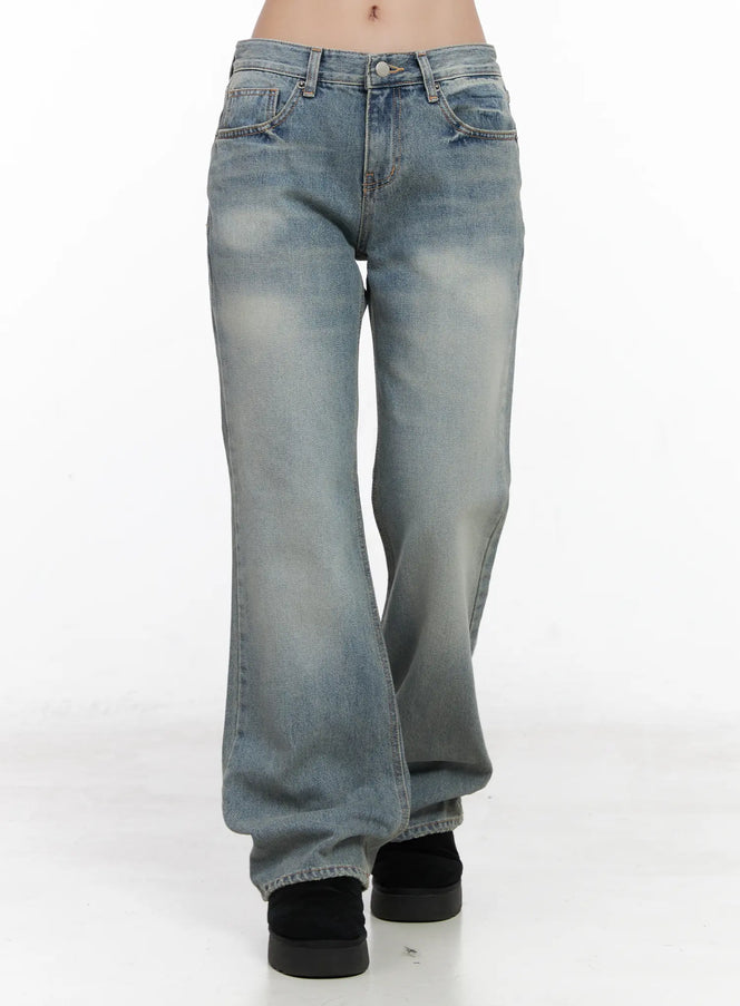 jayda-low-rise-washed-flared-jeans-cn514 / Blue