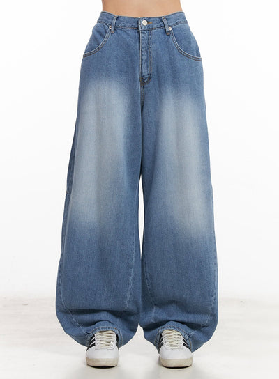 ellise-wide-fit-baggy-jeans-cm512 / Blue
