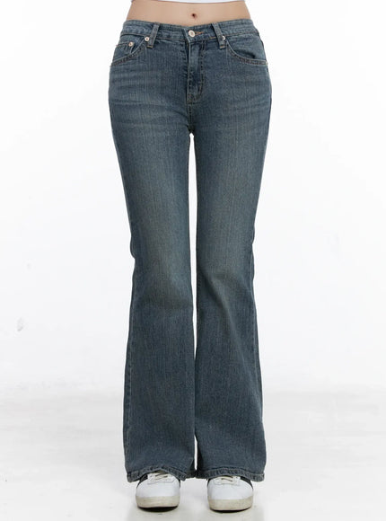 maia-bow-flared-jeans-cs510 / Blue