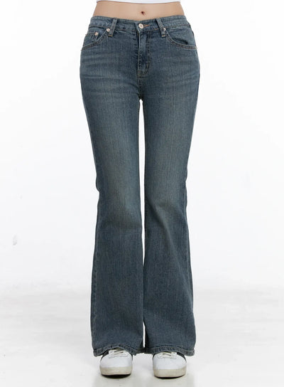 maia-bow-flared-jeans-cs510 / Blue