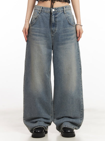 Ginny Washed Wide-Leg Jeans CA514
