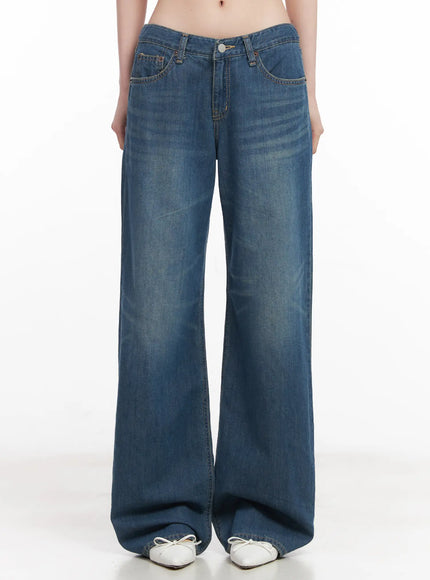 selin-washed-low-waist-jeans-cu511 / Blue
