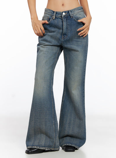 ryujin-vintage-washed-flare-jeans-co514 / Blue