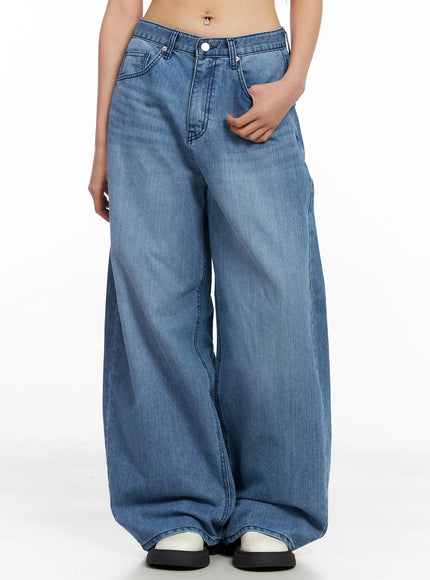 marg-wide-leg-washed-jeans-cf506-1 / Blue