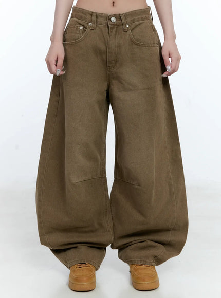 vintage-wide-leg-pants-cg501 / Brown