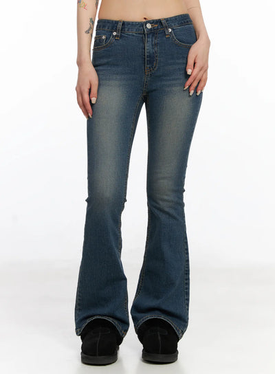 azalea-washed-bootcut-flared-jeans-cj523 / Dark blue