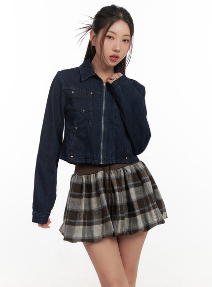 cropped-denim-jacket-cn426 / Dark blue