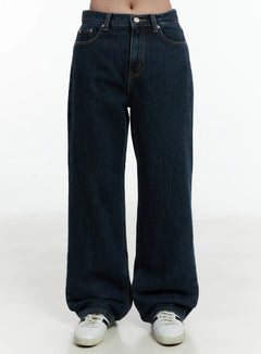 rylee-fleece-lined-wide-leg-jeans-cd523 / Dark blue