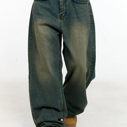 sooyoung-baggy-vintage-wash-jeans-cl531 / Dark blue