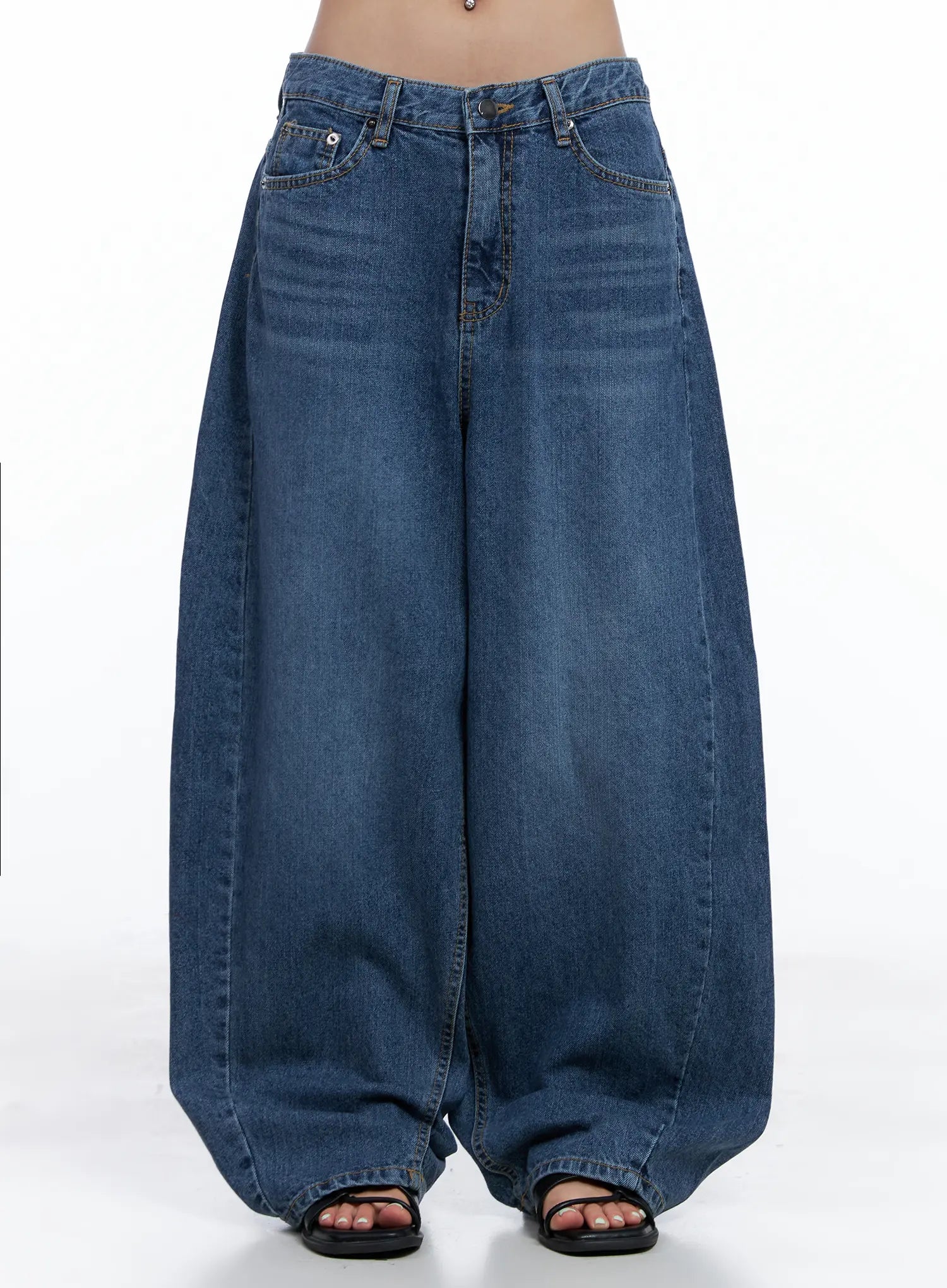 【BAON】Ryuiki string washing wide denim pants 001_dark_20blue_81f3f33c-7f7c-