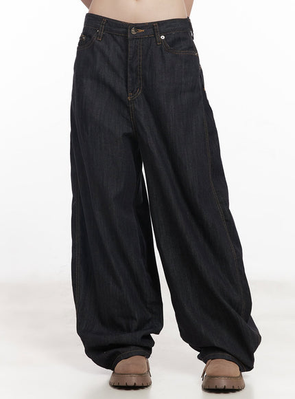 jessie-stitched-wide-leg-jeans-cy520 / Dark blue