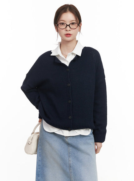 Cozy Knit Buttoned Cardigan CM511