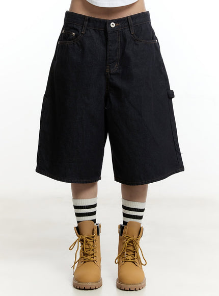 carpenter-denim-wide-leg-jorts-cy501 / Dark blue