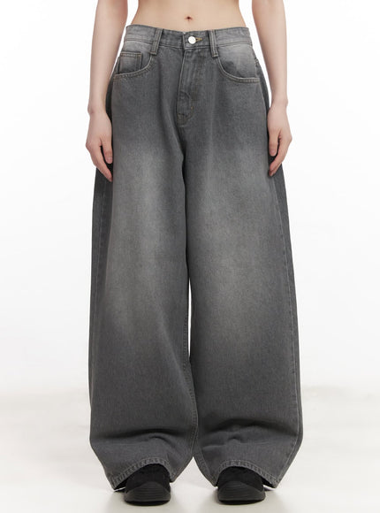 venessa-washed-baggy-jeans-cm528 / Dark gray