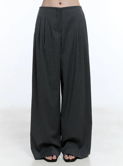 wide-leg-pinstripe-pants-cu513 / Dark gray