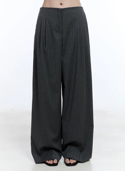 wide-leg-pinstripe-pants-cu513 / Dark gray