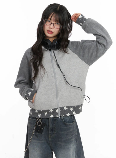 star-graphic-sweatshirt-cj501 / gray