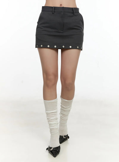 studded-mini-skirt-cg501 / Dark gray
