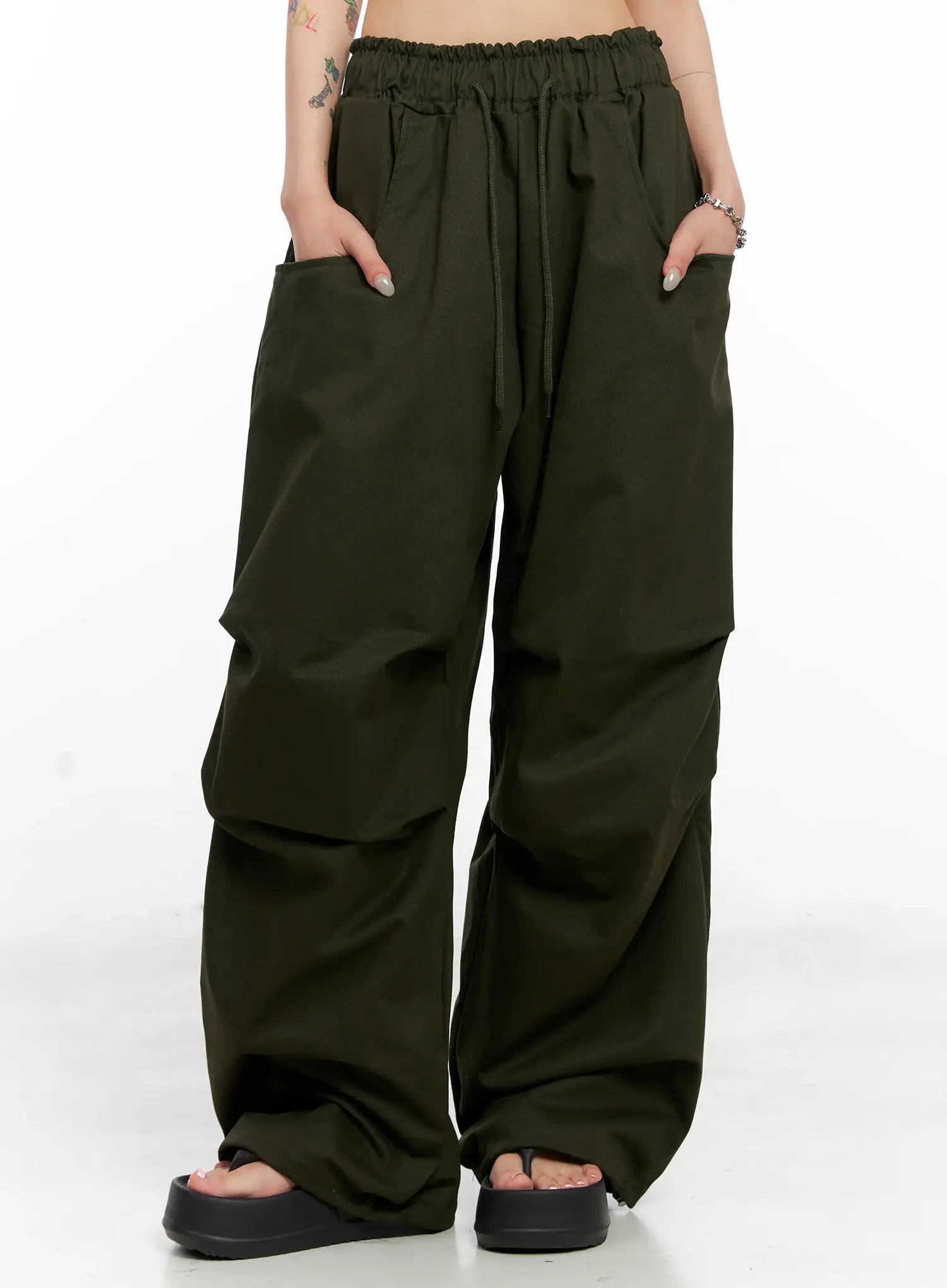 ACOVER★22AW★Pintuck Cotton Wide Pants Pintuck-Italian-Cotton-Mid-