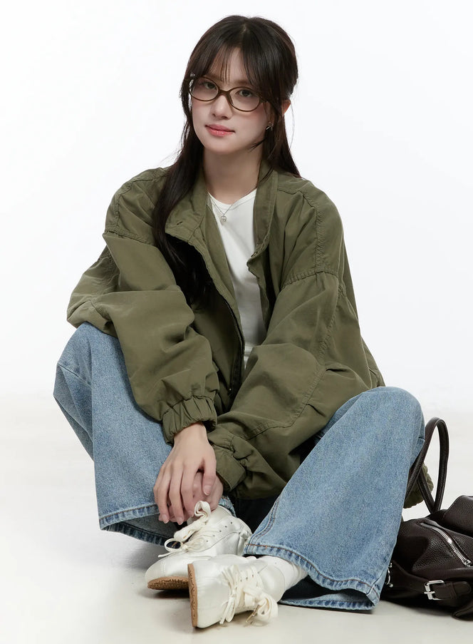 military-style-oversized-jacket-cm505 / Dark green