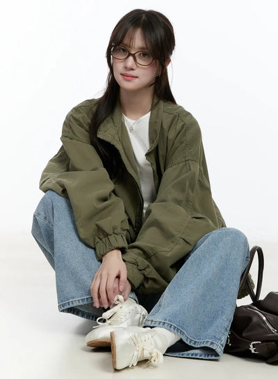 military-style-oversized-jacket-cm505 / Dark green