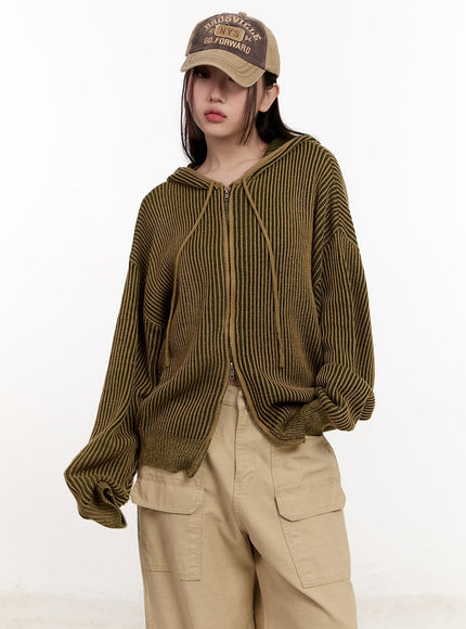 Unisex Oversized Hooded Knit Zip-Up CM507